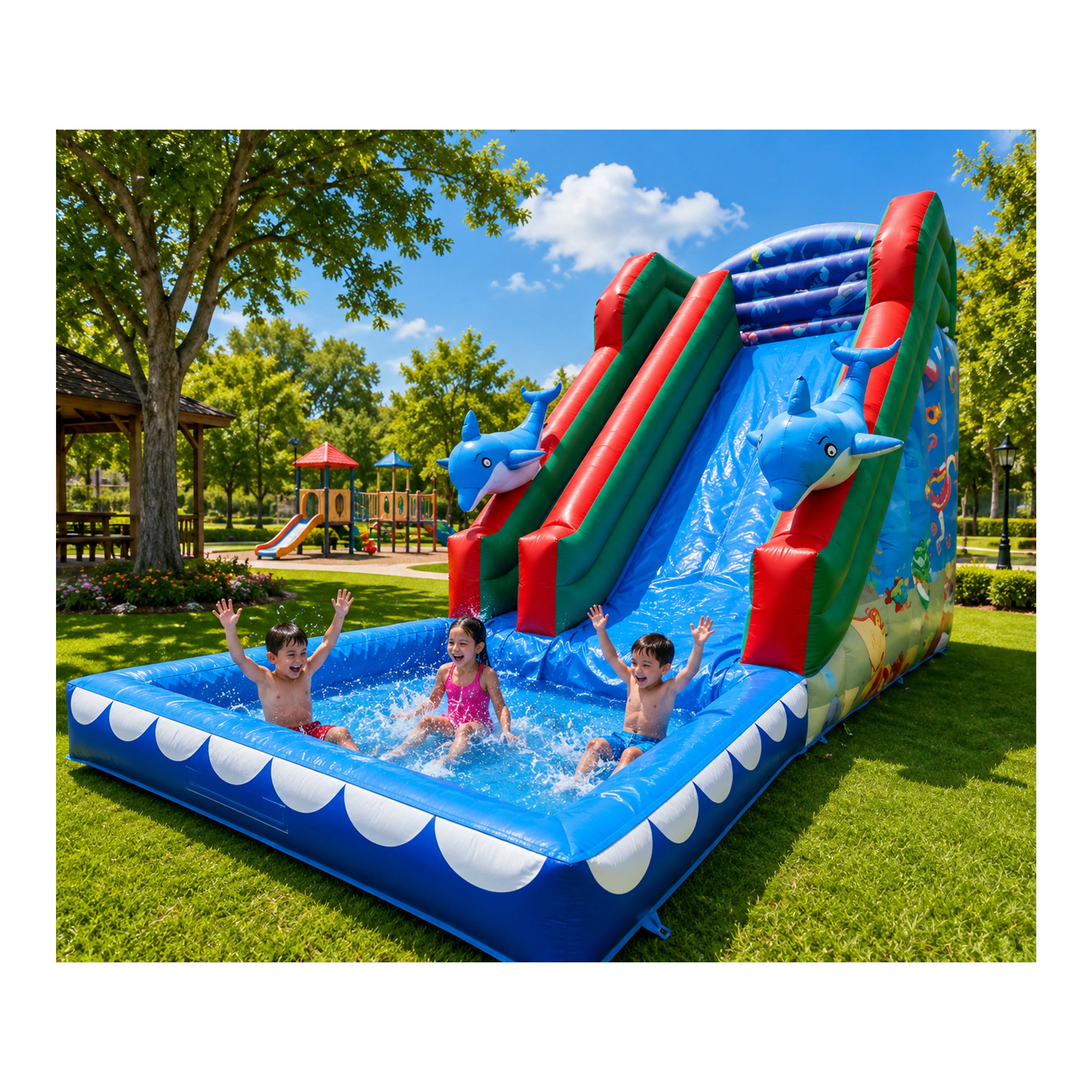 Dolphin Inflatable With Pool W-010