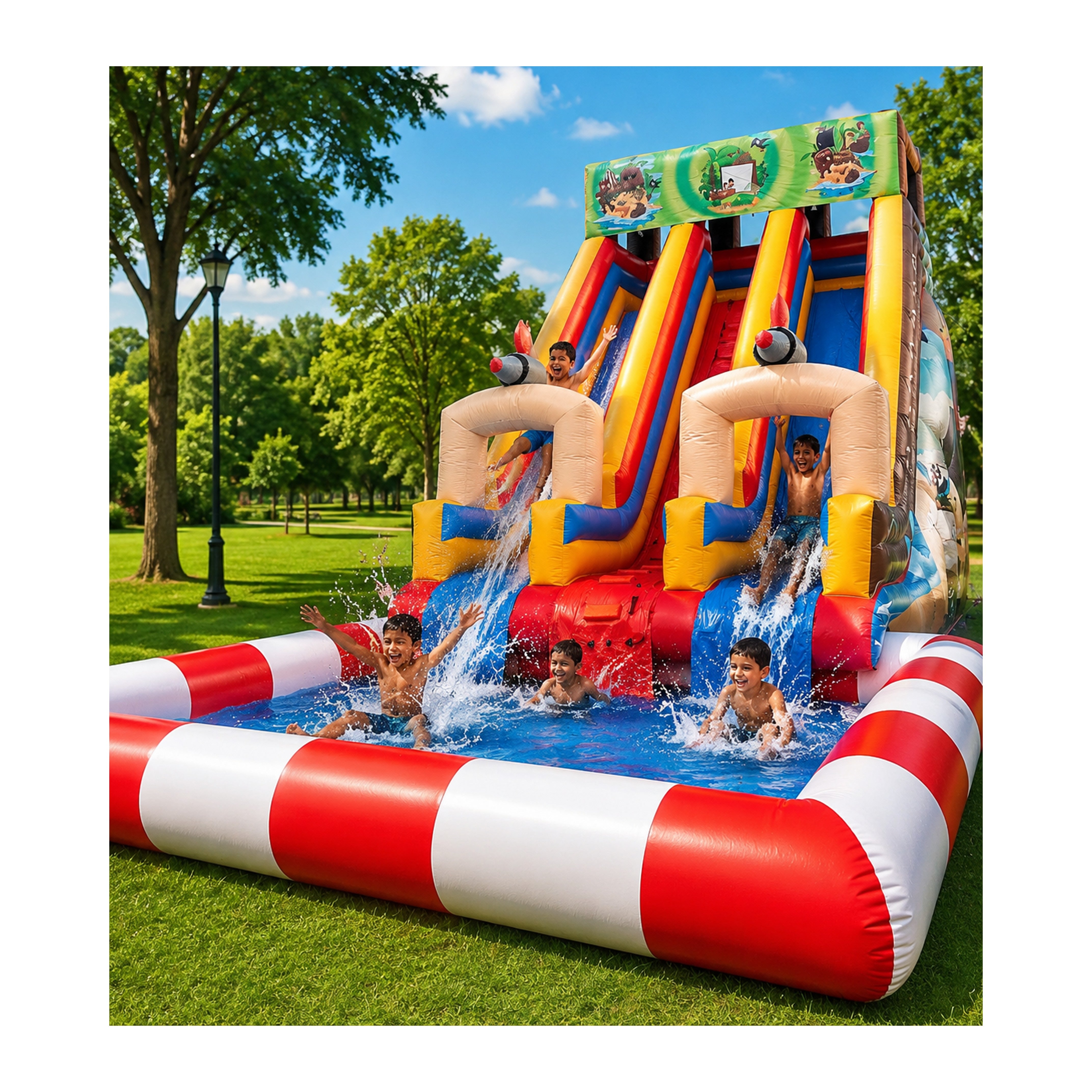 Pirate Captain Inflatable With Pool W-004