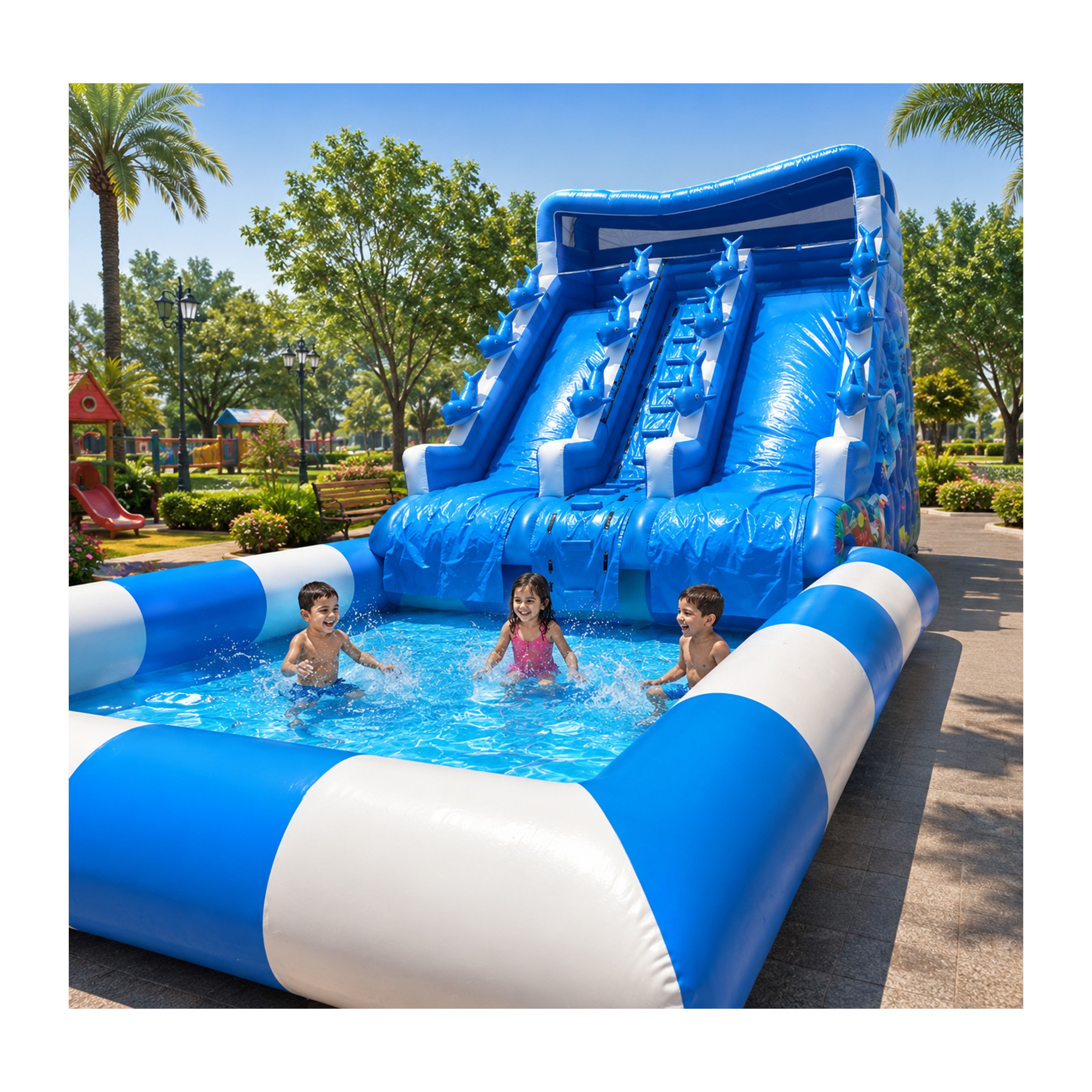 Dolphin Inflatable With Pool W-002